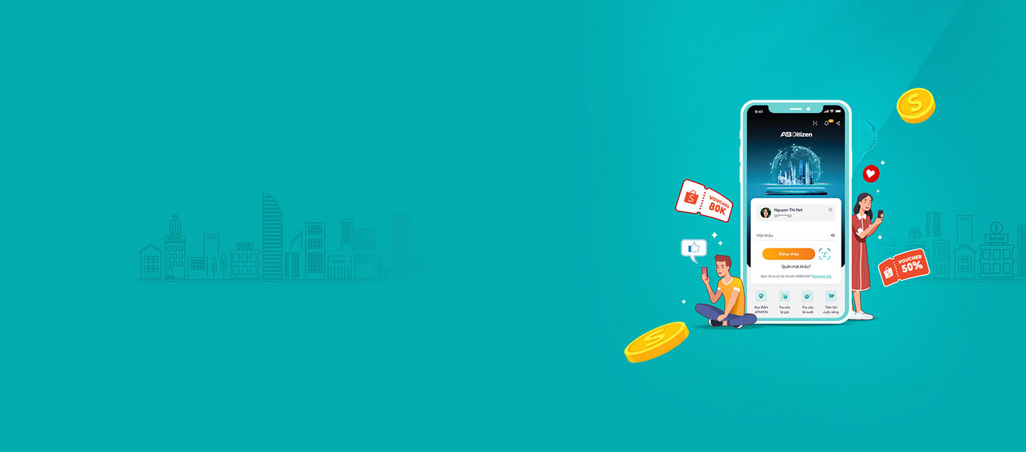 Đăng ký AB Ditizen online, rước về tay ưu đãi đến 500k