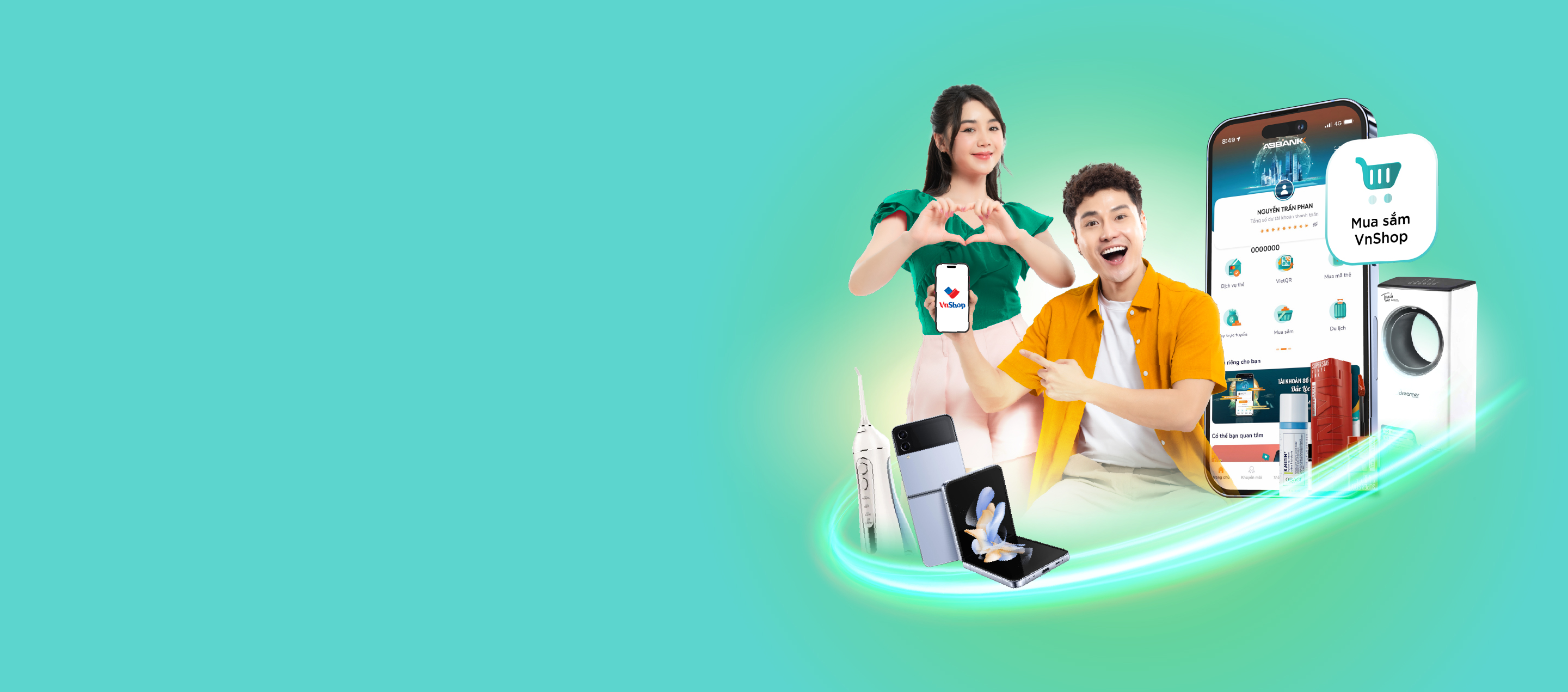 Khuyến mại tới 1 triệu đồng, giá sốc từ 9.000 đồng khi Mua sắm VnShop trên AB Ditizen.