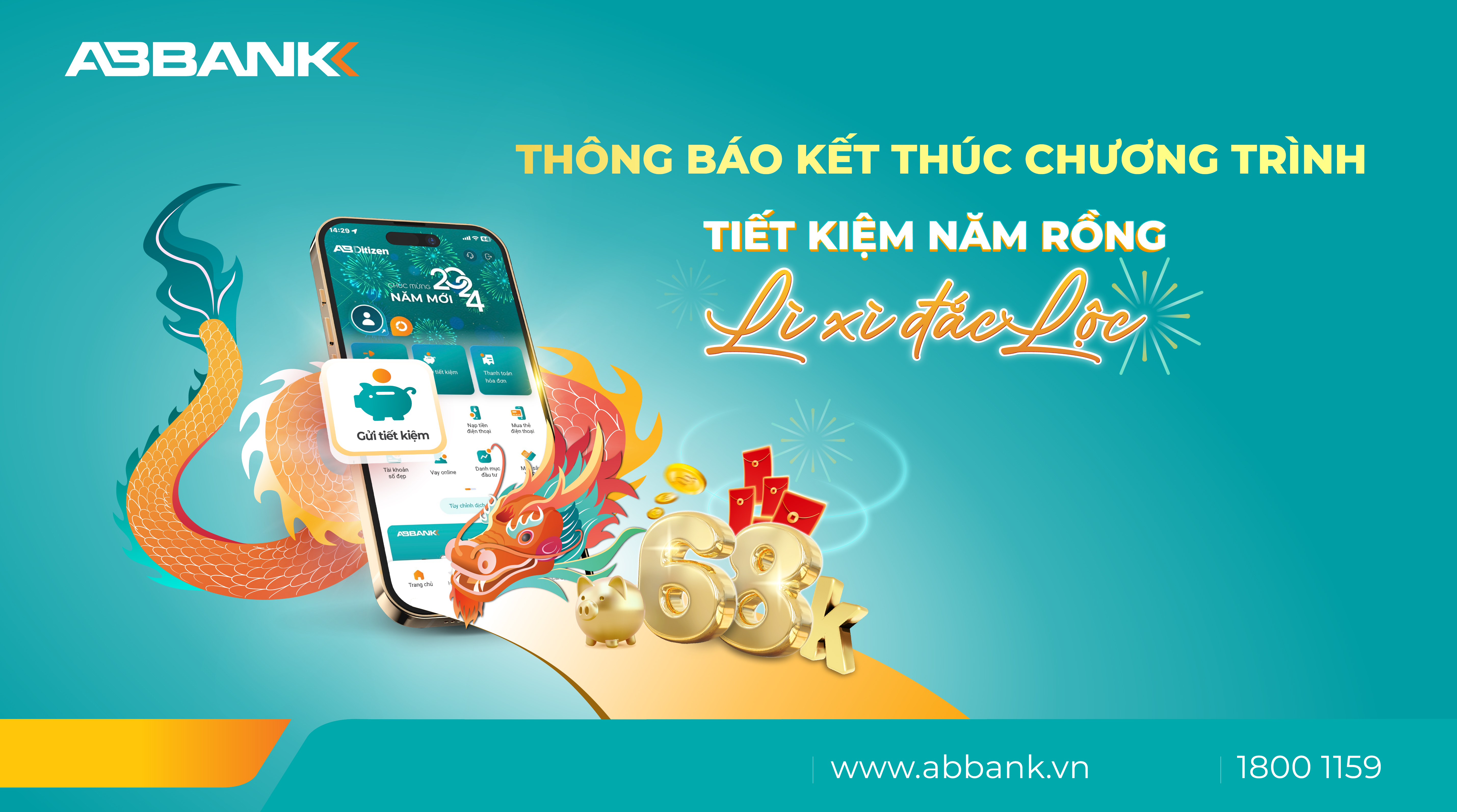 THÔNG BÁO KẾT THÚC CHƯƠNG TRÌNH “TIẾT KIỆM NĂM RỒNG – LÌ XÌ ĐẮC LỘC”