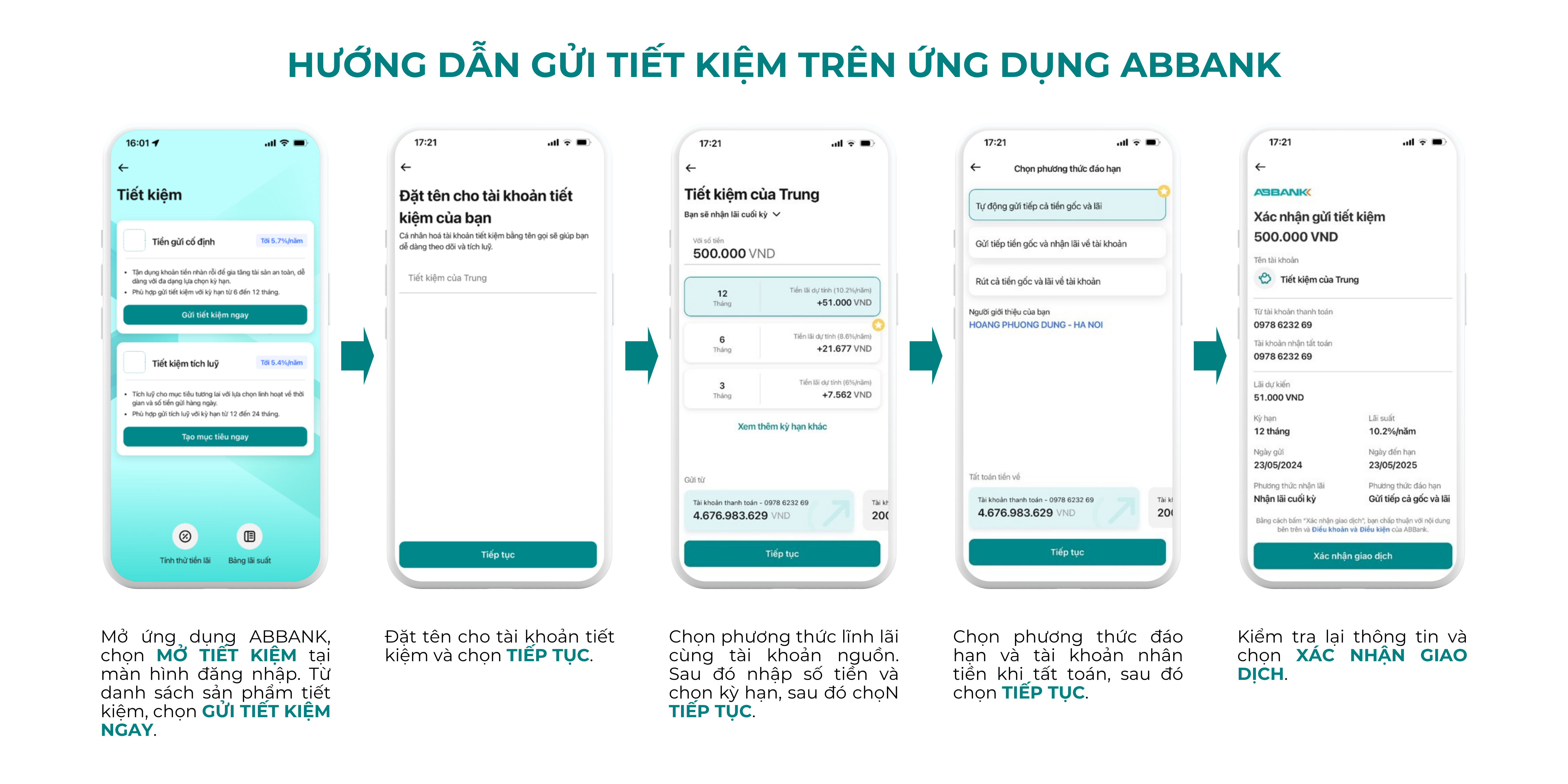 Hướng dẫn gửi tiết kiệm