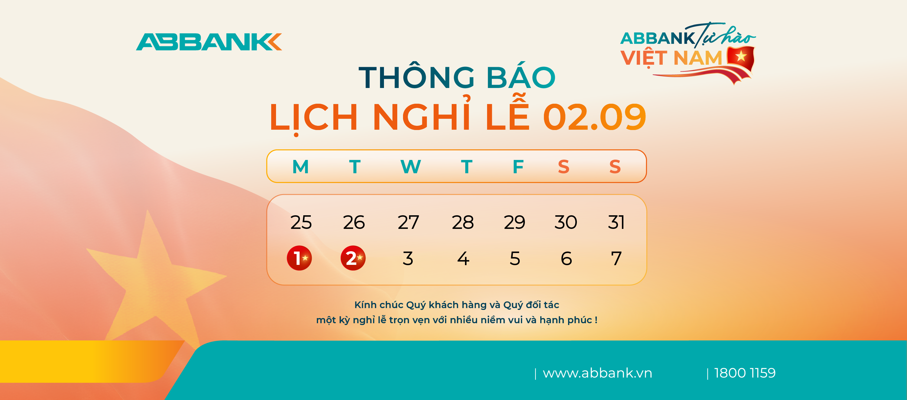 THÔNG BÁO LỊCH NGHỈ LỄ QUỐC KHÁNH 02.09<strong> </strong>